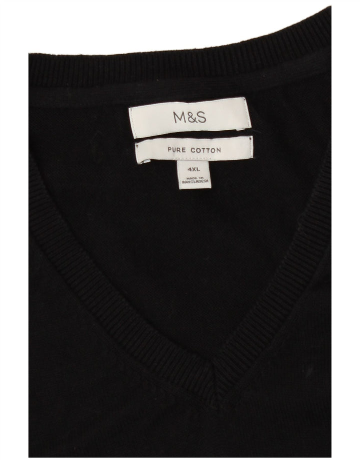 Marks & Spencer Mens Vest Tank Top 4XL Bumbac Negru