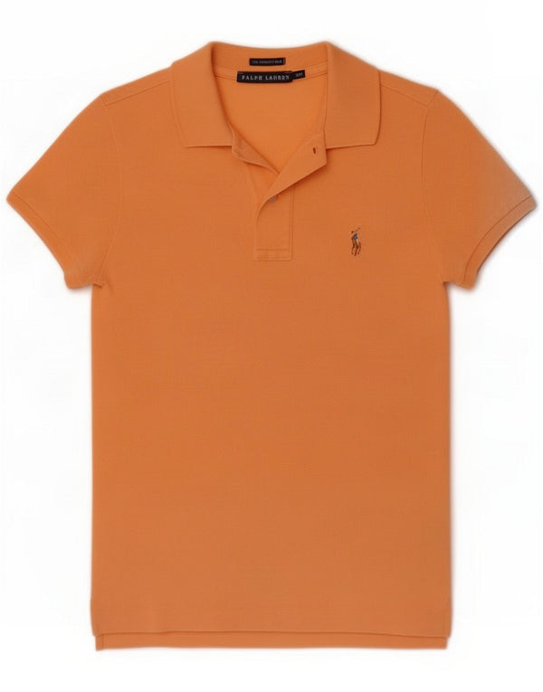 Ralph Lauren Womens Skinny Fit Polo Shirt UK 10 Small Orange