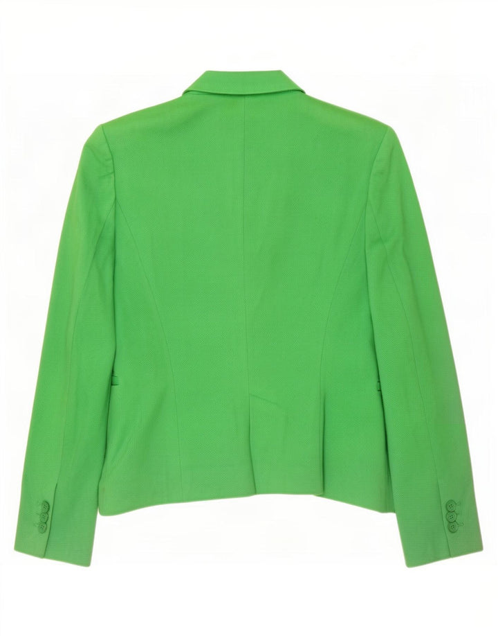 Blazer pentru femei Zara cu 1 nasture, UK 10, bumbac verde mic