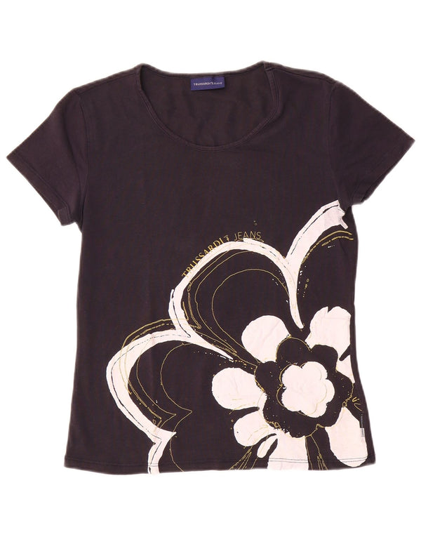 Trussardi Jeans Tricou cu grafic pentru femei Top UK 12 Medium Bleumarin Floral