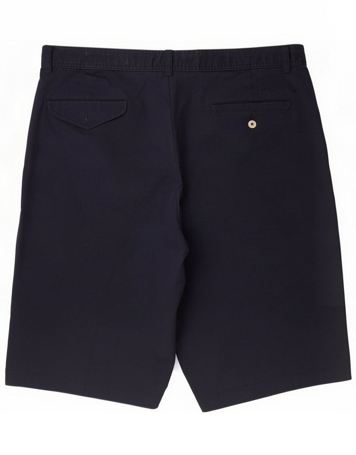 Sergio Tacchini Mens Chino Shorts XL W38 Bleumarin Poliester