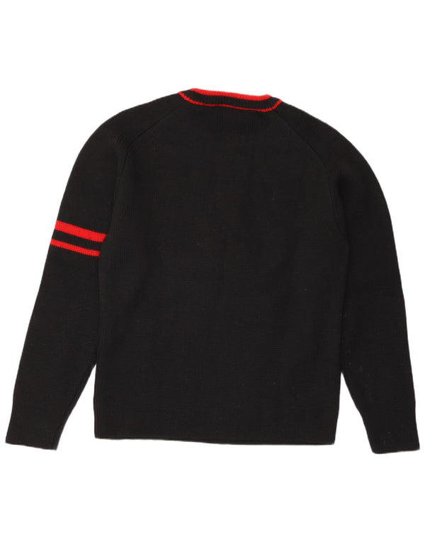 Pulover vintage pentru femei cu decolteu rotund UK 16, mare, cu dungi negre