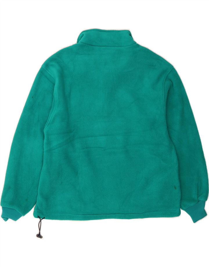 EDDIE BAUER Mens Zip Neck Fleece Jumper Medium Turquoise Polyester Vintage Eddie Bauer and Second-Hand Eddie Bauer from Messina Hembry 