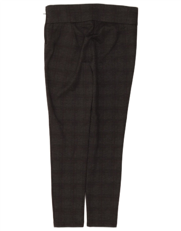 ZARA Pantaloni casual subțiri cu talie înaltă pentru femei L30 L28, gri, carouri