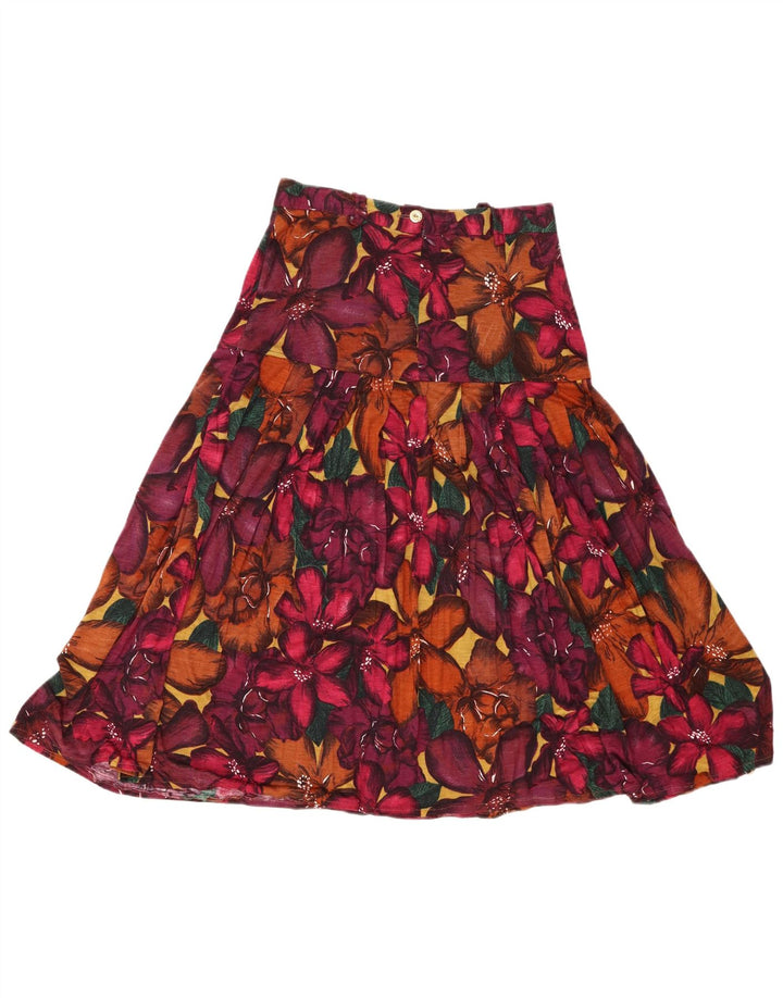 Fustă A-Line Vintage Femei IT 42 Medium W26 Multicolor Floral