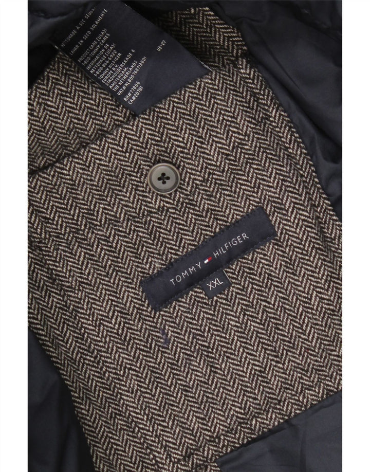 Jachetă căptușită pentru bărbați Tommy Hilfiger UK 44 2XL Lână gri Herringbone