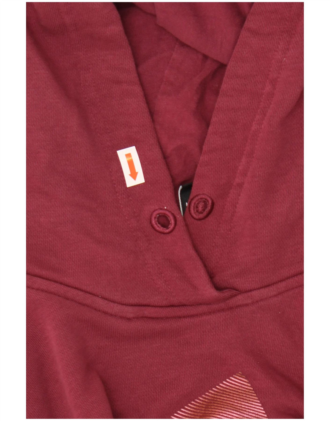 Pulover ADIDAS pentru damă, supradimensionat, cu grafică, cu capota, UK 8/10, burgundă mică