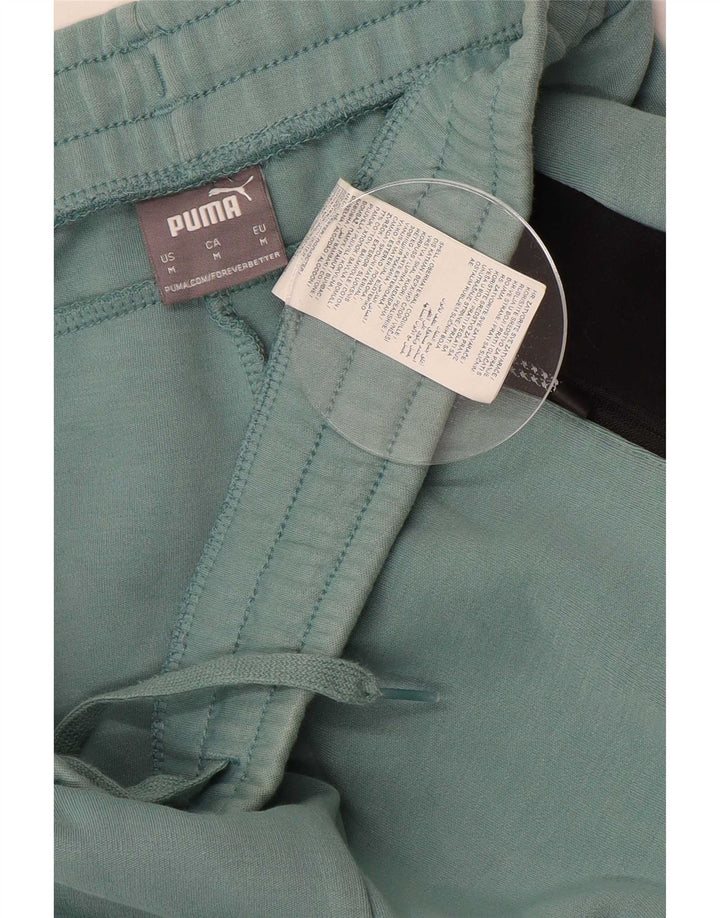 Pantaloni de trening Puma pentru bărbați, bumbac color bloc verde mediu