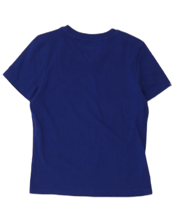Tricou grafic Tommy Jeans pentru femei Top UK 10 Small Blue Bumbac