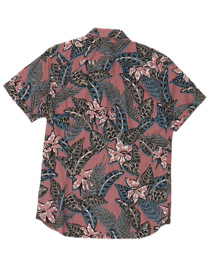 Cămașă cu mânecă scurtă pentru bărbați Ted Baker, mărime 3, bumbac floral, roz mediu