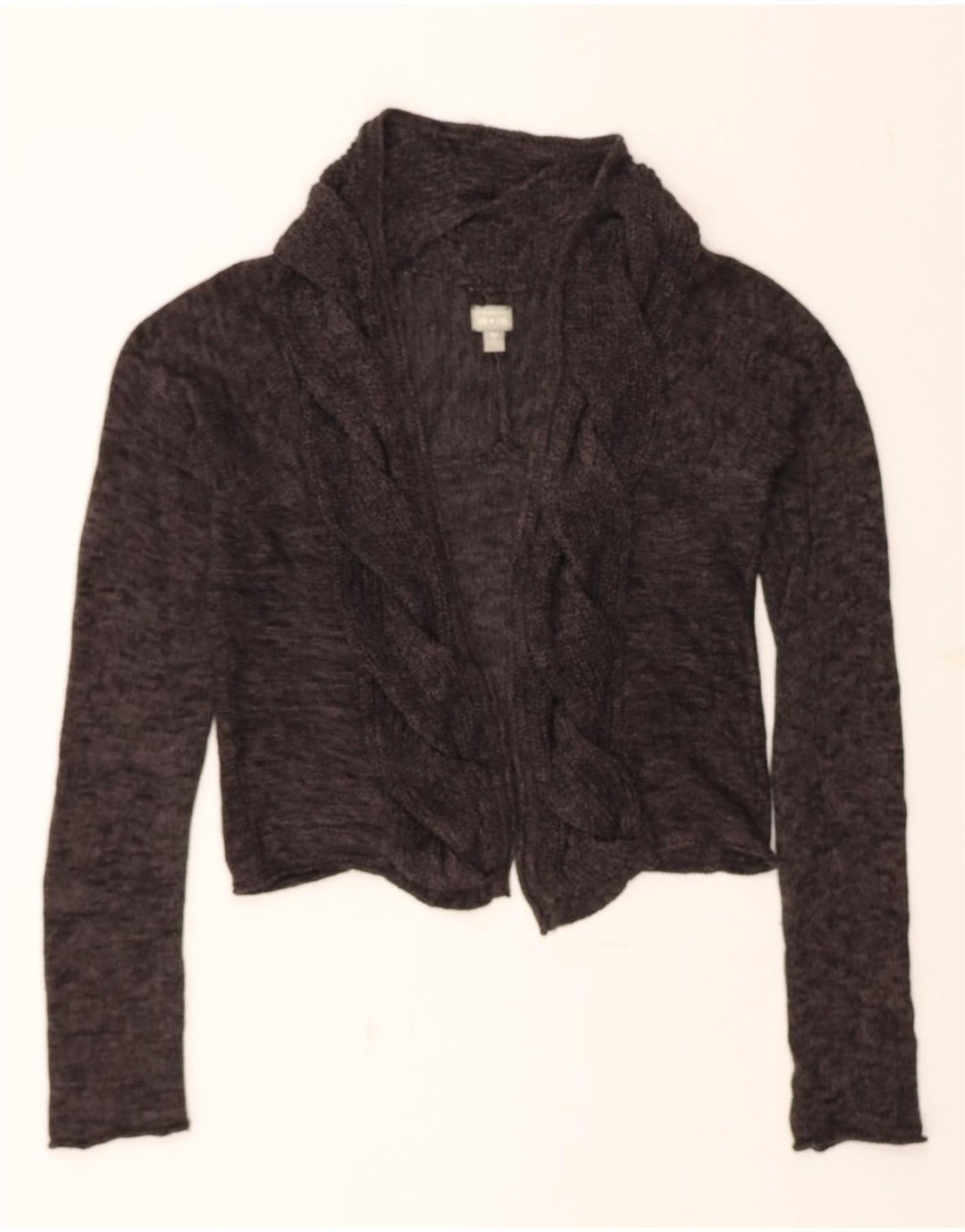 CONVERSE Womens Crop Cardigan Sweater UK 12 Medium Grey Cotton Vintage Converse and Second-Hand Converse from Messina Hembry 