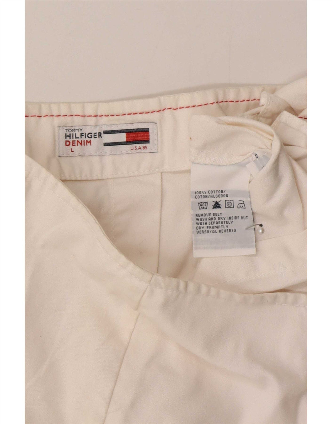 Fusta mini pentru femei Tommy Hilfiger, mare W32, bumbac alb