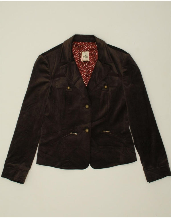 Sacou blazer pentru femei EXTESA cu 2 nasturi UK 12 Viscoză maro medie