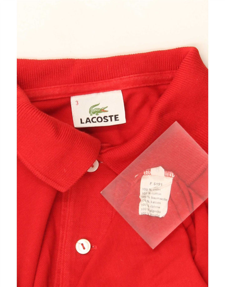 Tricou polo pentru bărbați Lacoste cu mânecă lungă, mărimea 3, bumbac roșu mic