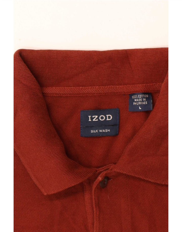 Tricou polo Izod pentru bărbați, bumbac maro mare