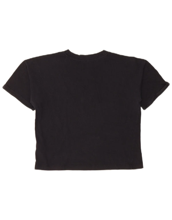 CALVIN KLEIN JEANS Tricou cu grafic crop pentru femei Top UK 6 XS Bumbac negru