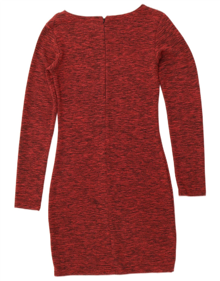 SUPERDRY rochie bodycon cu mâneci lungi pentru femei UK 8 mic burgundy pete