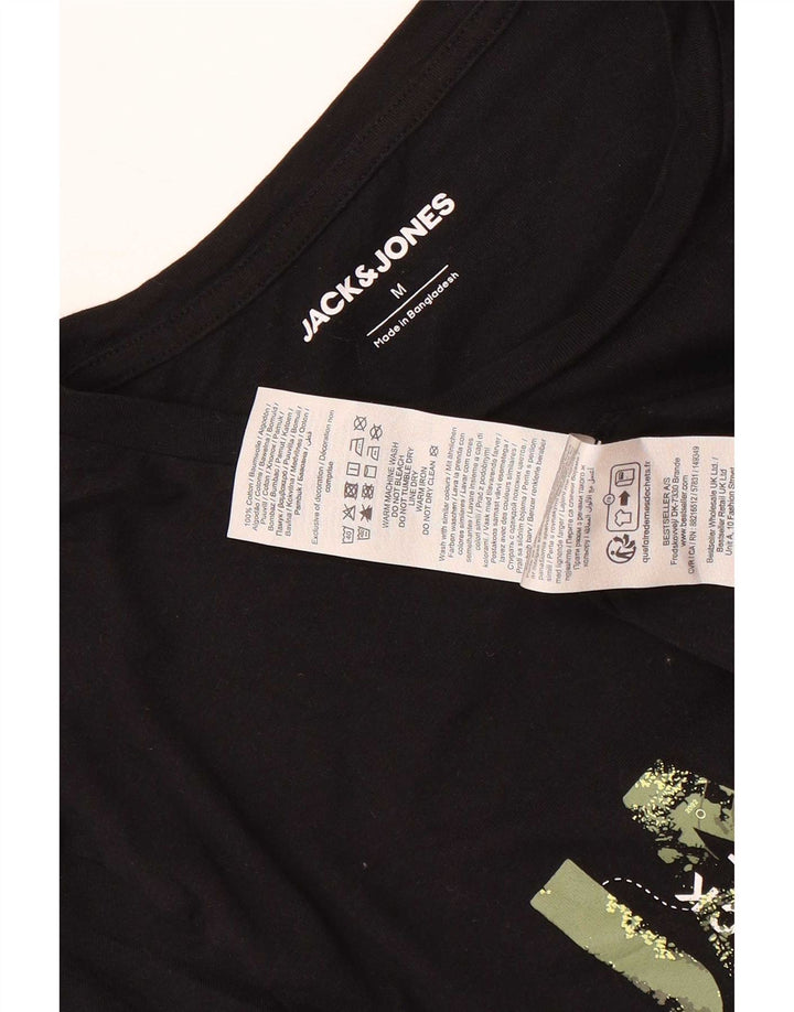 Tricou cu grafic Jack & Jones pentru bărbați Top mediu din bumbac negru