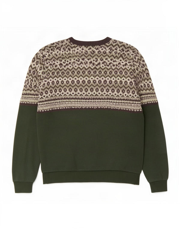 Pulover pentru bărbați Scout cu gâtul cu barca XS Poliester Fair Isle verde