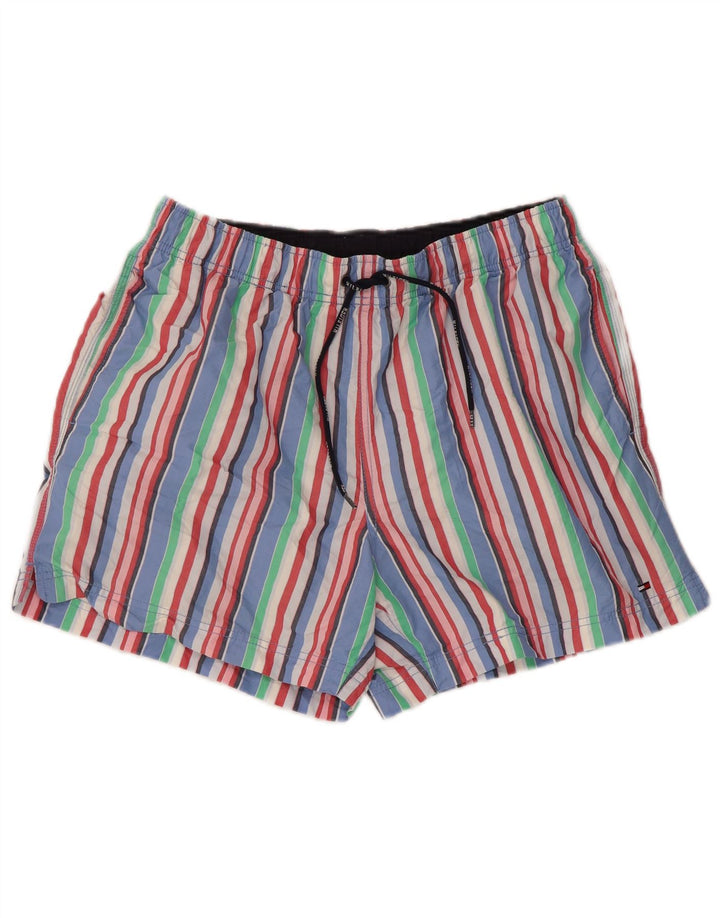 Pantaloni scurți de înot Tommy Hilfiger pentru bărbați, poliester cu dungi mari, multicolore