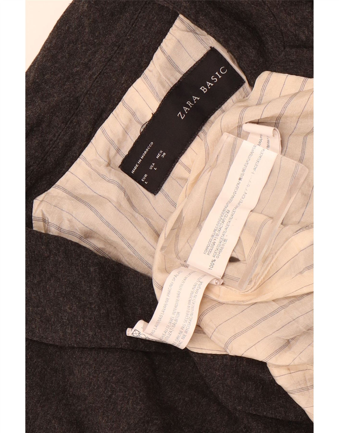 Sacou blazer pentru femei Zara, cu 1 nasture, UK 14, mare, gri, acetat