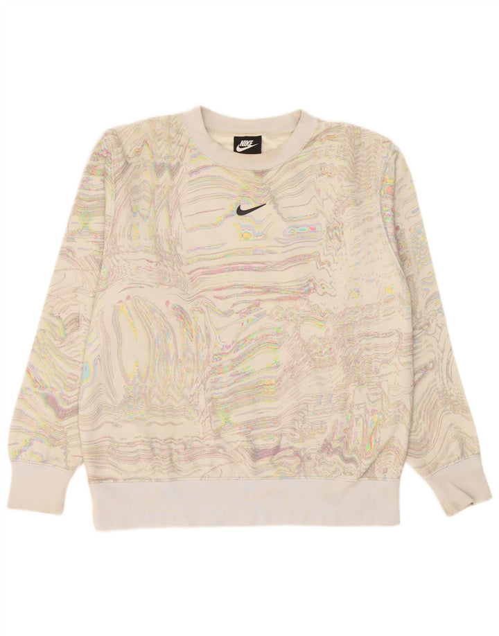 Pulover Nike cu model abstract pentru femei, UK 10, mic alb