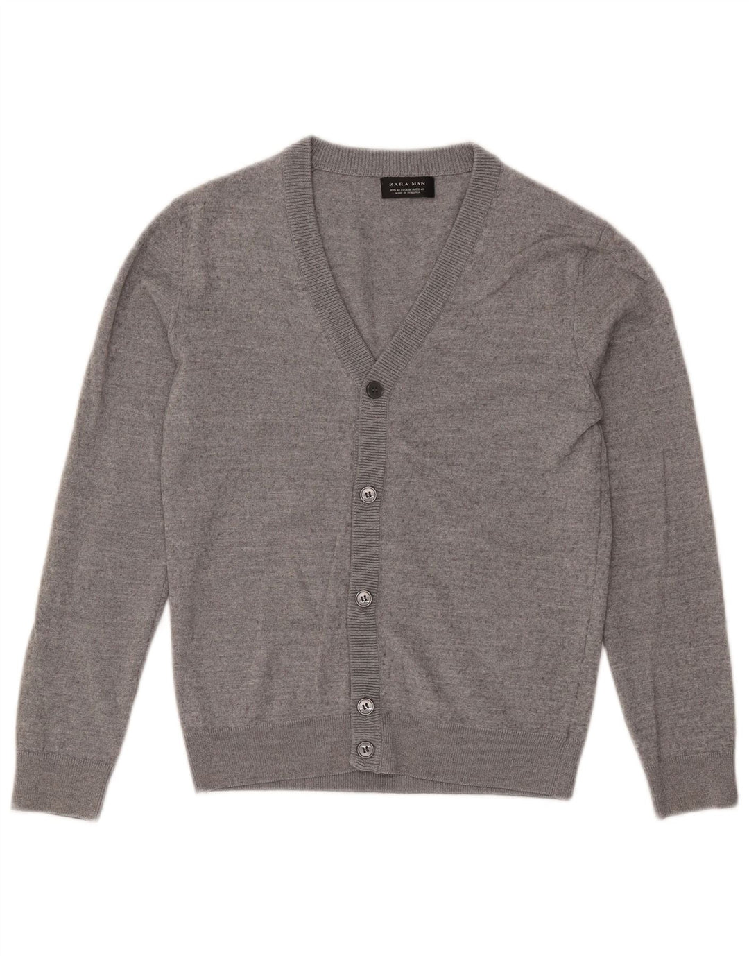 Pulover cardigan pentru bărbați Zara, gri mediu cu pete