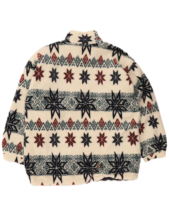 Jachetă vintage pentru bărbați din lână UK 40, mare, alb, din poliester Fair Isle