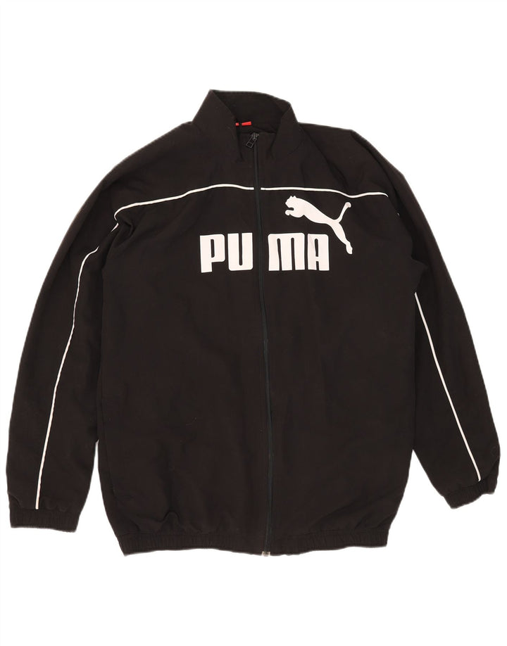 Jachetă de trening cu grafic Puma pentru băieți 15-16 ani, poliester negru