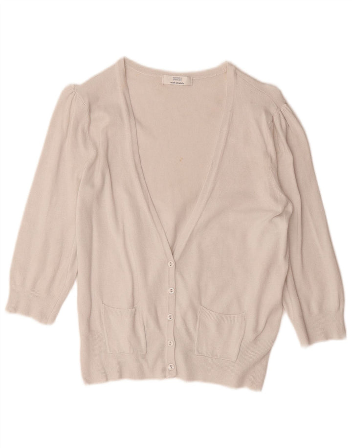 Pulover cardigan cu mâneci 3/4 pentru femei Marks & Spencer UK 14 Medium Off White