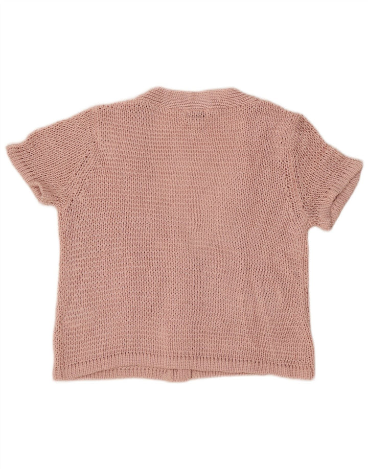 AMY VERMONT Pulover cardigan cu mânecă scurtă supradimensionat pentru femei UK 20 2XL roz