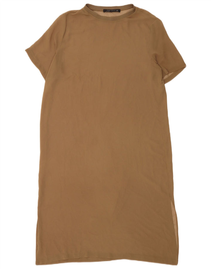 Rochie de bază pentru femei Zara UK 18 XL maro