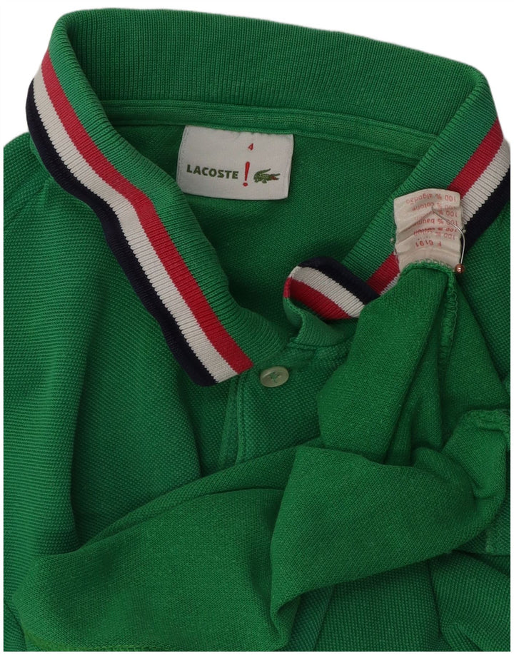 Tricou polo LACOSTE pentru bărbați, mărimea 4, bumbac verde mediu