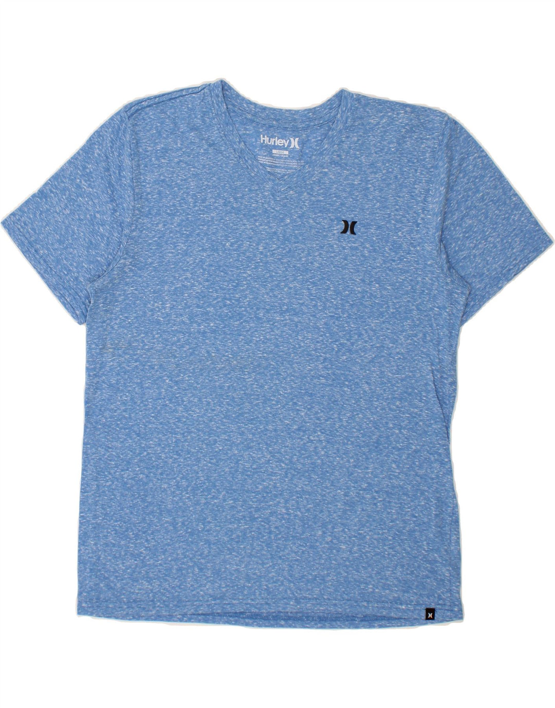 HURLEY Mens T-Shirt Top Large Blue Flecked Polyester Vintage Hurley and Second-Hand Hurley from Messina Hembry 