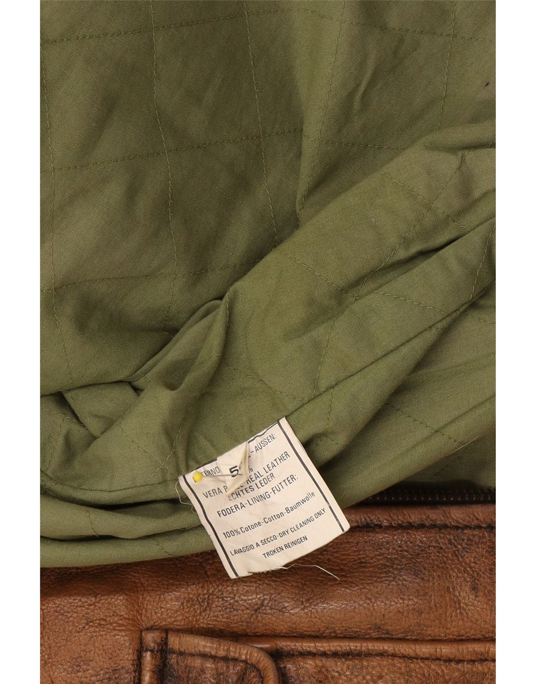 Geaca de piele vintage pentru barbati IT 56 2XL maro