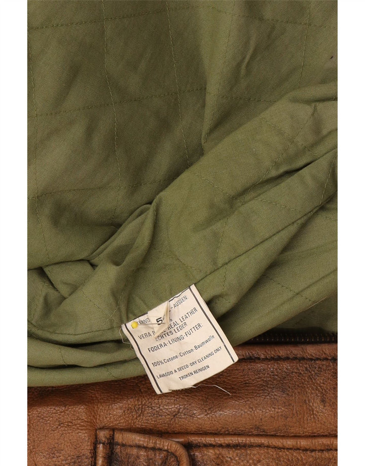 Geaca de piele vintage pentru barbati IT 56 2XL maro