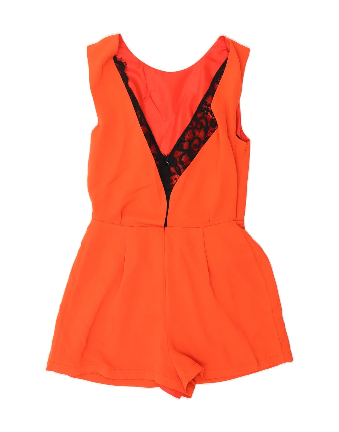 TOPSHOP Womens Playsuit UK 10 Small Orange Paisley Polyester Vintage Topshop and Second-Hand Topshop from Messina Hembry 