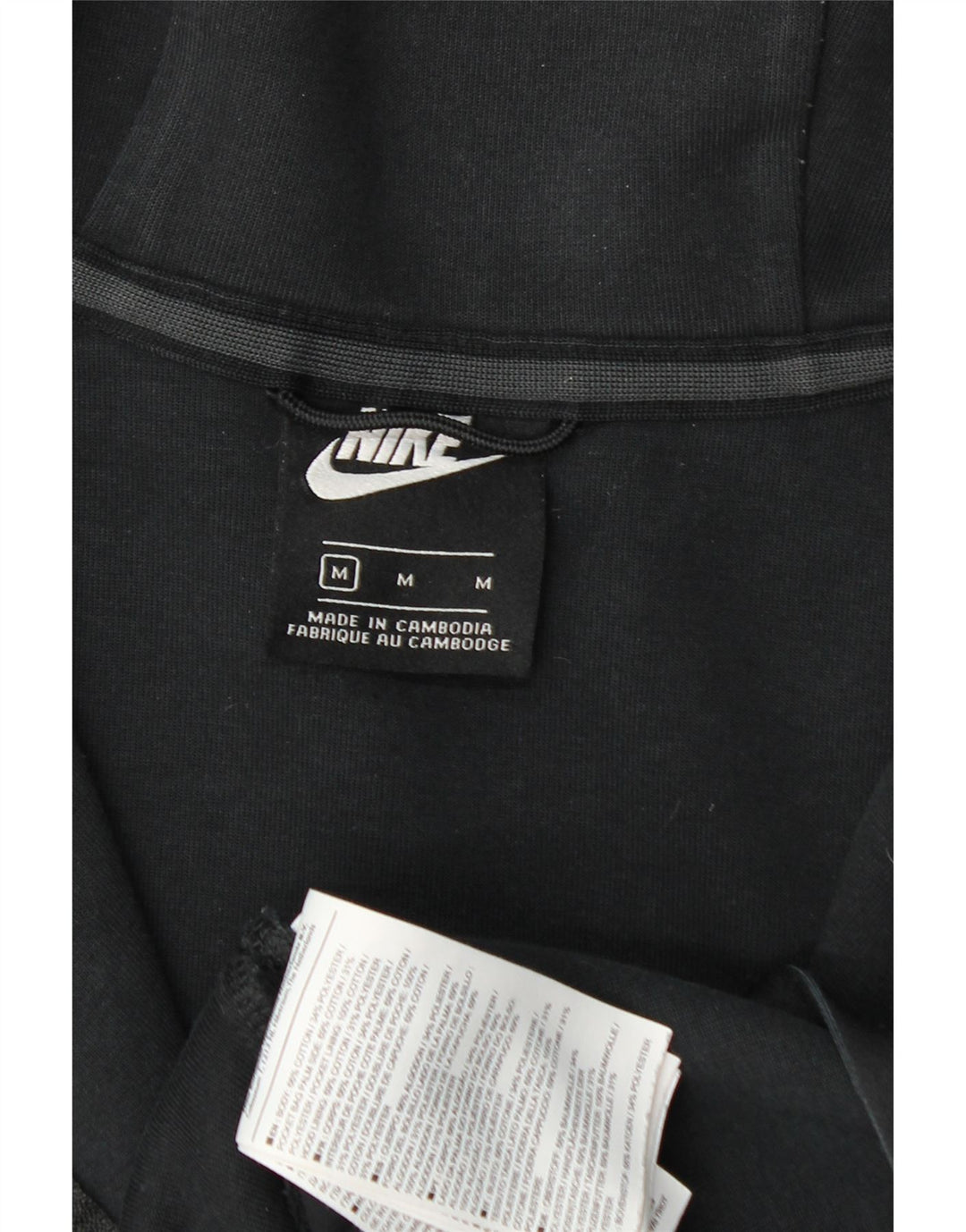 Pulover Nike pentru bărbați, cu fermoar, bumbac mediu negru