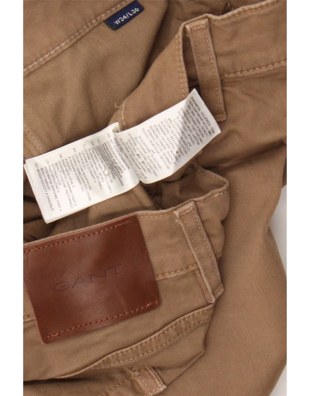 Pantaloni cargo subțiri pentru bărbați Gant L34 L32 bumbac maro