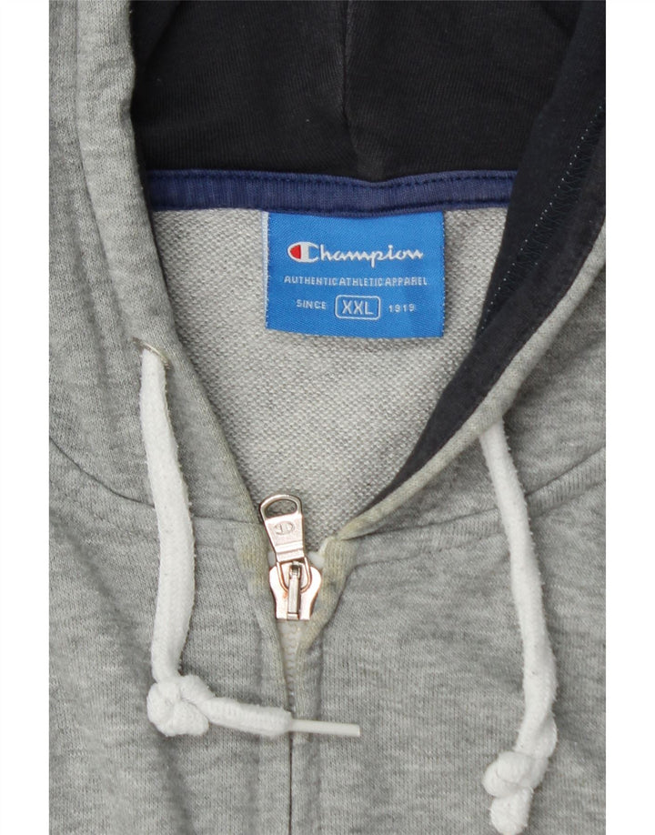 Pulover pentru bărbați CHAMPION Graphic Zip Hoodie 2XL gri