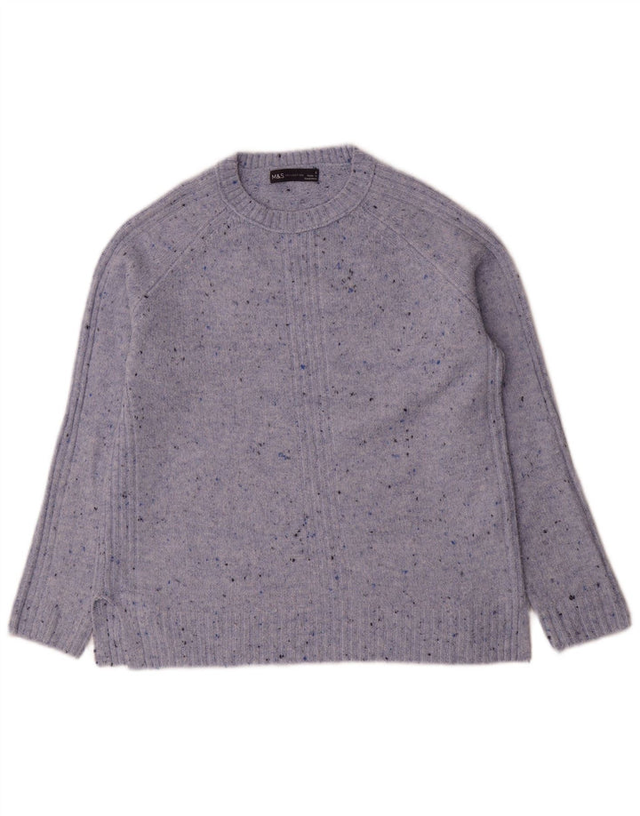 Pulover pentru femei Marks & Spencer cu decolteu rotund UK 10 Mic albastru pete