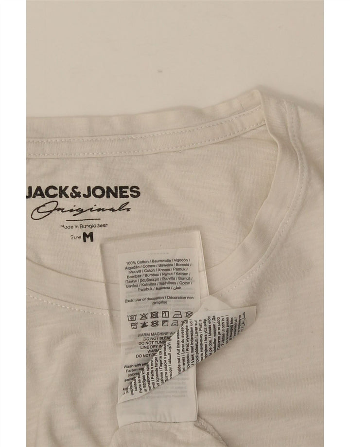 JACK & JONES Tricou Bărbați Top Mediu Alb Floral Bumbac