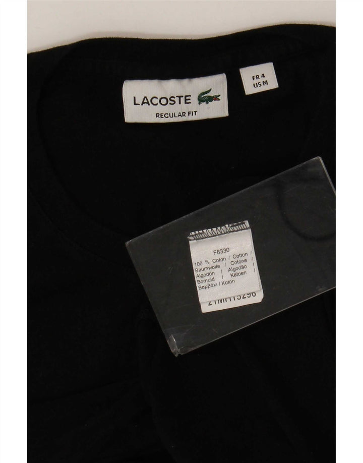 Tricou Lacoste pentru bărbați, cu croiala normală, top mărime 4, bumbac mediu negru