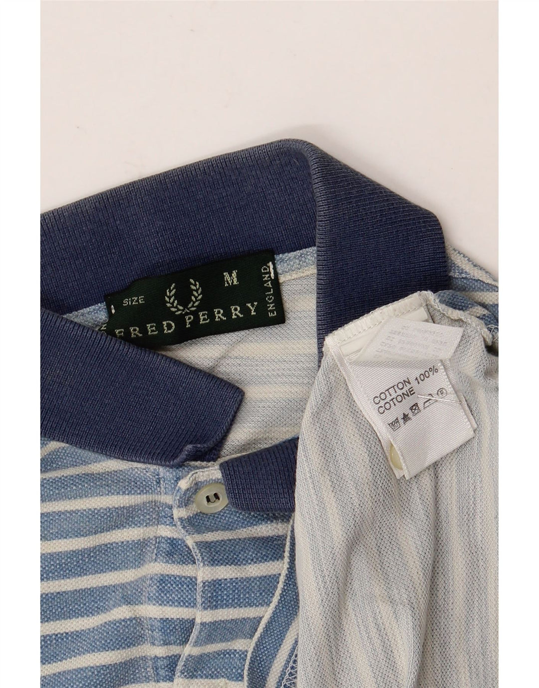 Cămașă polo Fred Perry pentru bărbați, bumbac cu dungi albastre medii