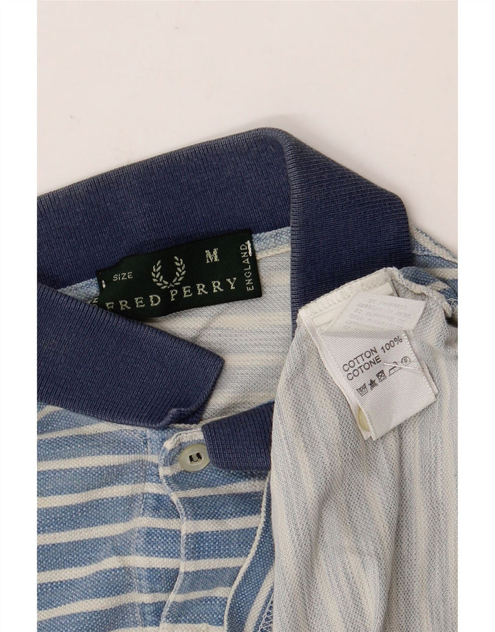Cămașă polo Fred Perry pentru bărbați, bumbac cu dungi albastre medii