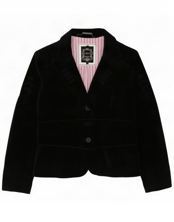 PEPE Jeans Jachetă blazer pentru femei cu 3 nasturi UK 14 Large Green Paisley