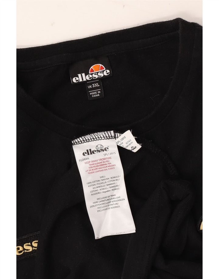 Tricou Bărbați ELLESSE Top 3XL Bumbac Negru