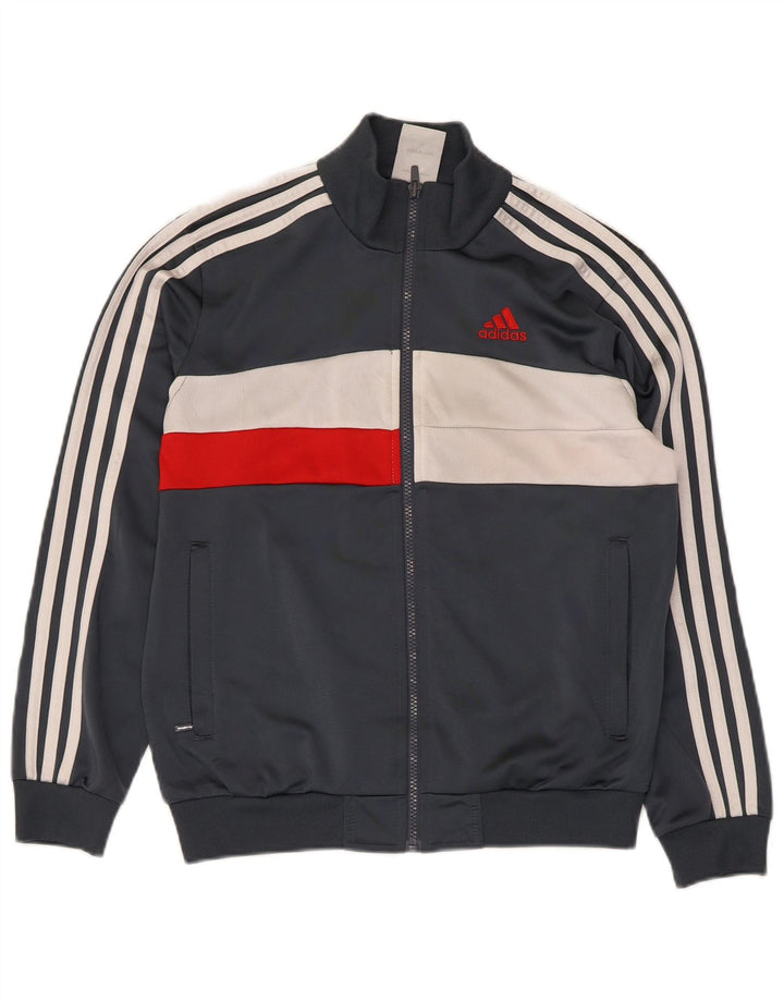 Jachetă de trening pentru băieți Adidas 11-12 ani, gri, poliester color bloc