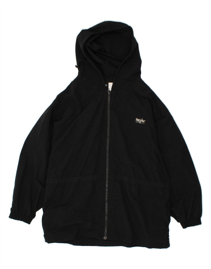 MOSSIMO Womens Oversized Hooded Rain Jacket UK 14 Medium Black Nylon Vintage Mossimo and Second-Hand Mossimo from Messina Hembry 