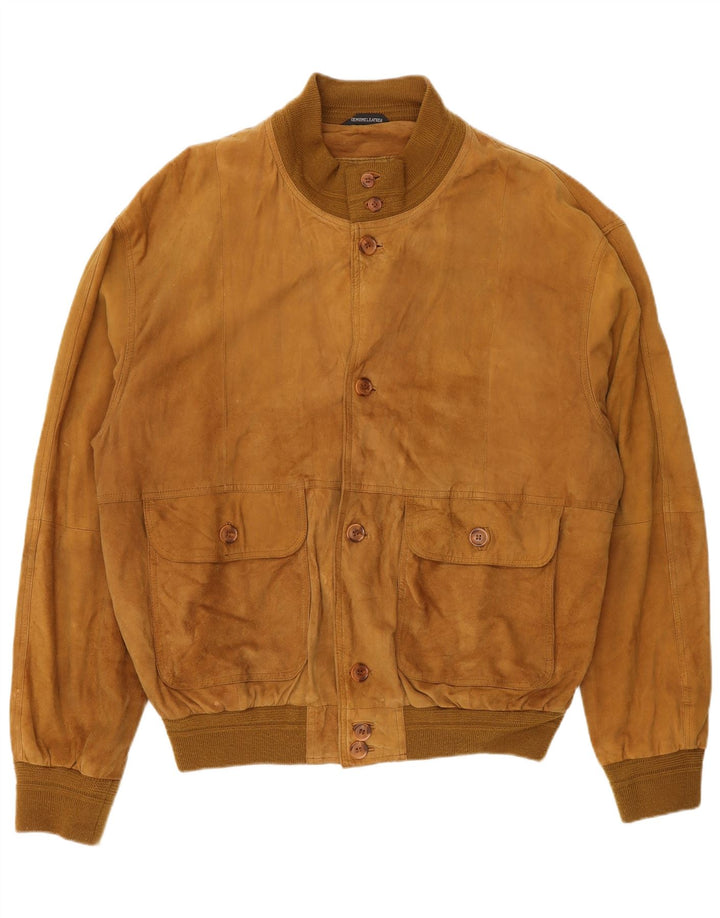Bomber vintage pentru bărbați din piele intoarsa IT 54 2XL din piele bej